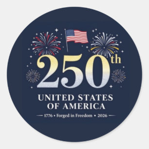 Sticker Rond Les États-Unis célèbrent 250 ans
