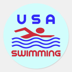 STICKER ROND LES ETATS-UNIS NAGEANT