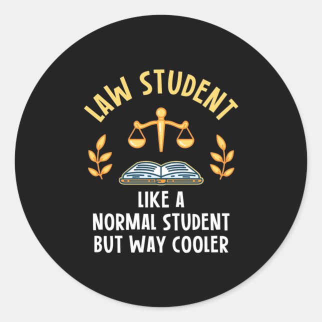 Sticker Rond Les étudiants en droit sont Glacières (Devant)
