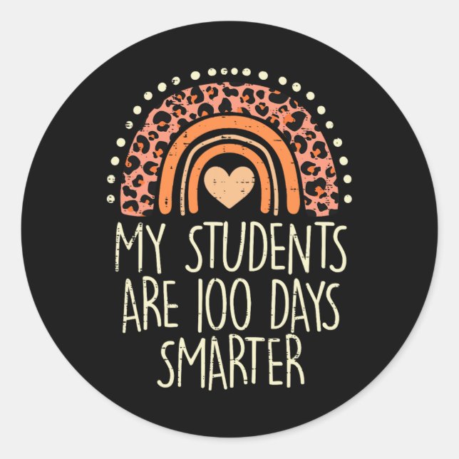 Sticker Rond Les Étudiants Sont 100 Jours Plus Intelligents 100 (Devant)