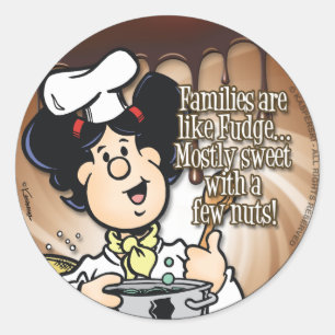 Sticker Rond Les familles sont comme le fondant