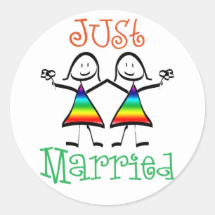 Sticker Rond Les faveurs du mariage lesbien