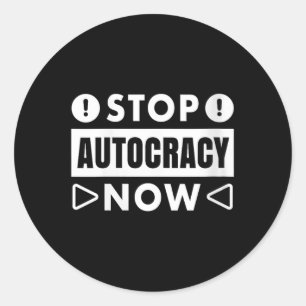 Sticker Rond Les Femmes Arrêtent L'Autocratie Maintenant À Trav