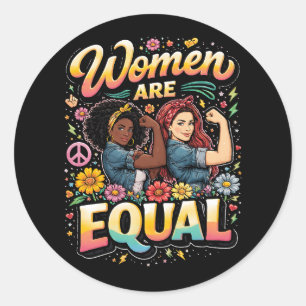 Sticker Rond Les femmes sont égales