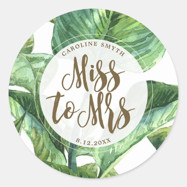 Sticker Rond les feuilles de palmiers tropicaux passent à côté  (Devant)