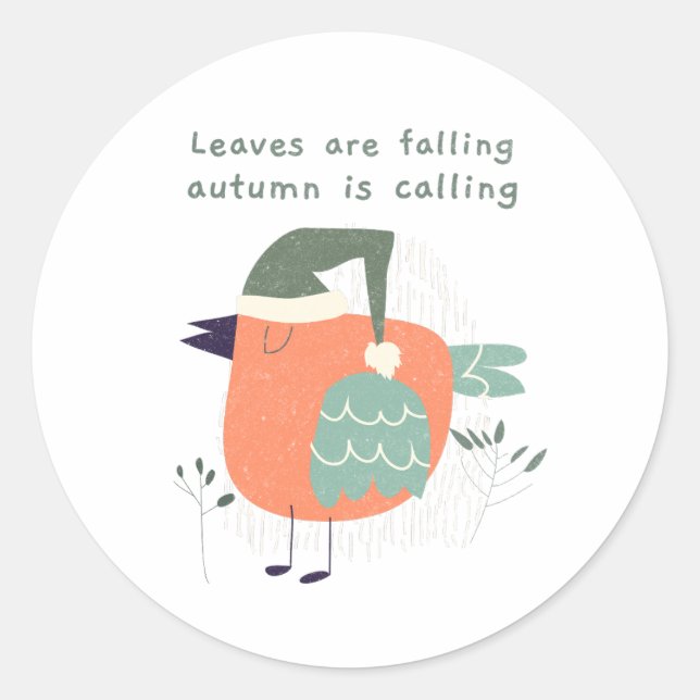 Sticker Rond Les feuilles tombent l'automne (Devant)