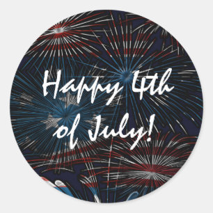 Sticker Rond Les feux d'artifice ont éclaté 4 juillet