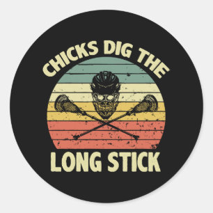 Sticker Rond Les filles adorent le long bâton