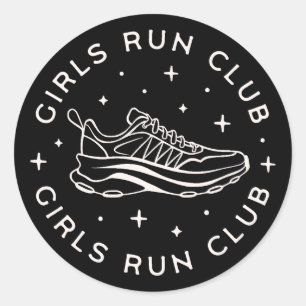 Sticker Rond Les filles courent club de course