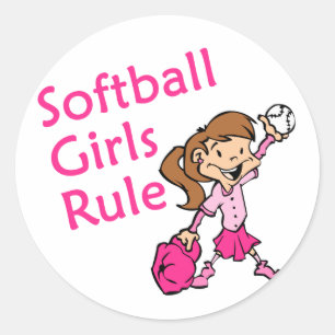 Sticker Rond Les filles du softball