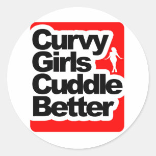 Sticker Rond Les filles potelées caressent mieux