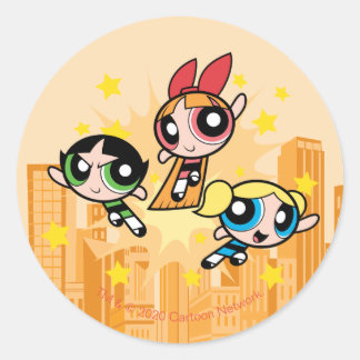 Sticker Rond Les filles puissantes sauvent la journée