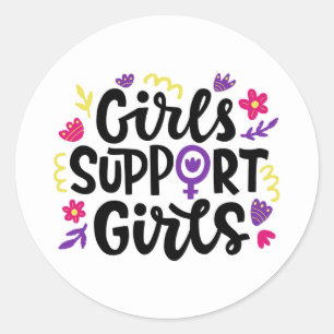 Sticker Rond Les filles soutiennent les filles