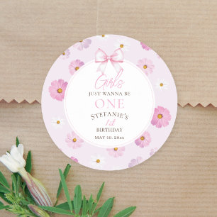 Sticker Rond Les Filles Veulent Être Une Fleur Fancy Un Anniver