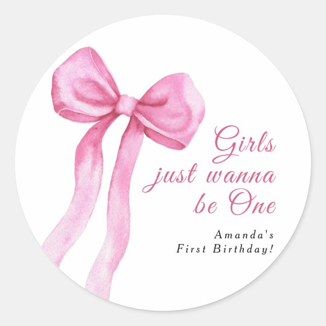 Sticker Rond Les filles veulent juste être une fête d'anniversa (Devant)