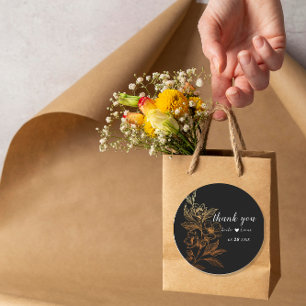 Sticker Rond "Les Flores D'Or De L'Amour"   Mariage noir