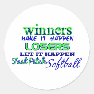 Sticker Rond Les gagnants....Fast Pitch Softball