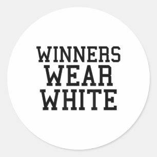 Sticker Rond Les gagnants portent la couleur blanche Camp de gu