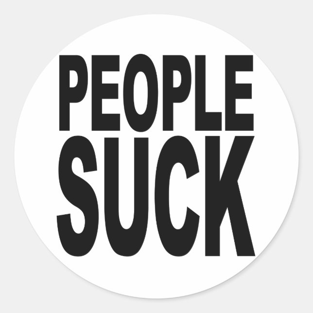 Sticker Rond Les Gens Sucks (Devant)