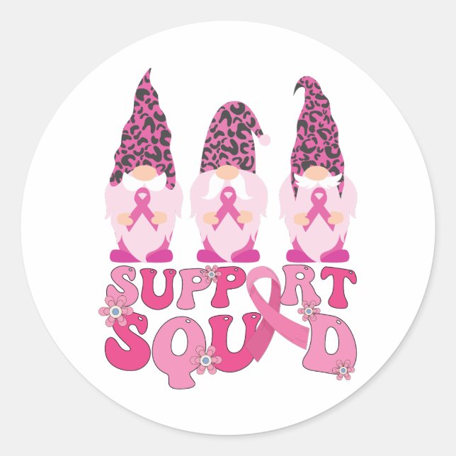 Sticker Rond Les Gnomes soutiennent l'équipe Sensibilisation au (Devant)