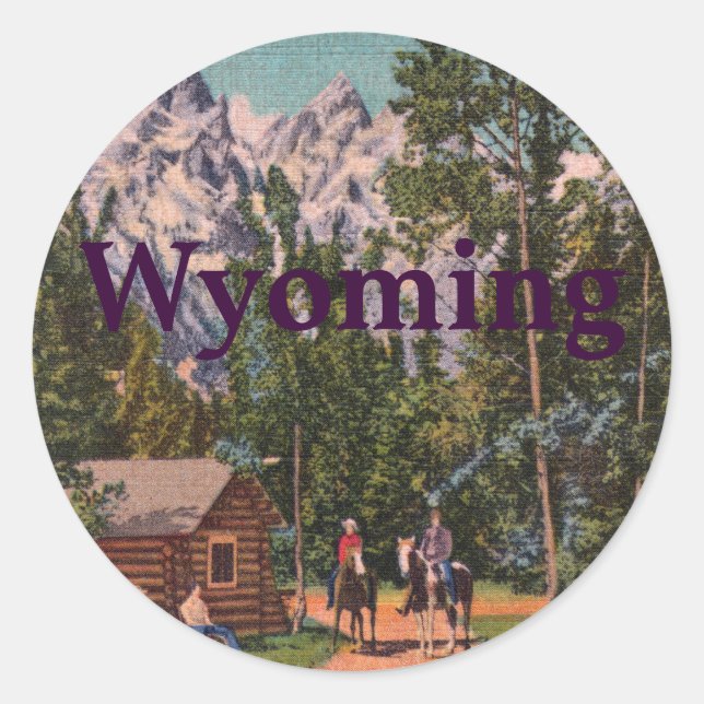 Sticker Rond Les Grands Tétons - Wyoming (Devant)