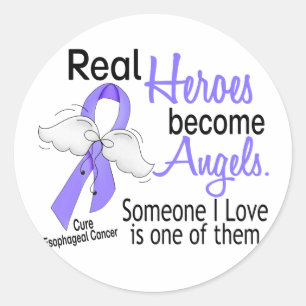 Sticker Rond Les héros deviennent des anges Cancer de l'oesopha