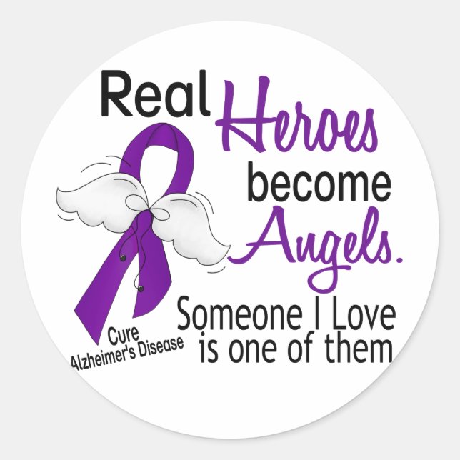 Sticker Rond Les héros deviennent des anges La maladie d'Alzhei (Devant)