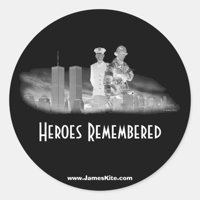 Sticker Rond Les héros se souviennent (Devant)