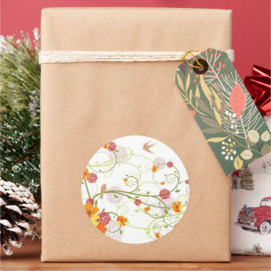 Sticker Rond Les hirondelles florales jaunes font gagner la