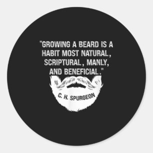 Sticker Rond Les Hommes Qui Cultivent Une Barbe Sont Naturelles