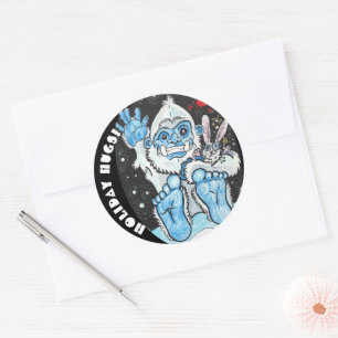 Sticker Rond Les Hugs De Vacances Yeti !