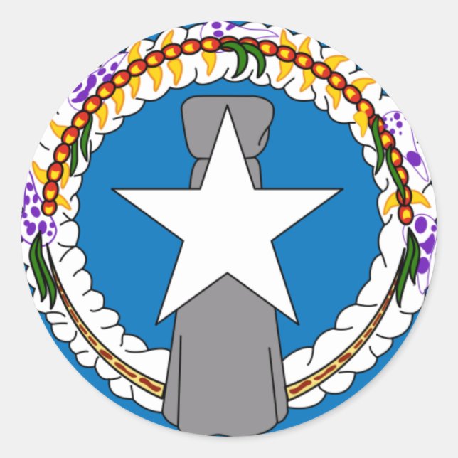 Sticker Rond les îles de mariana du nord (Devant)