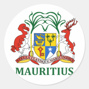 Sticker Rond les îles Maurice - emblème/drapeau/manteau des