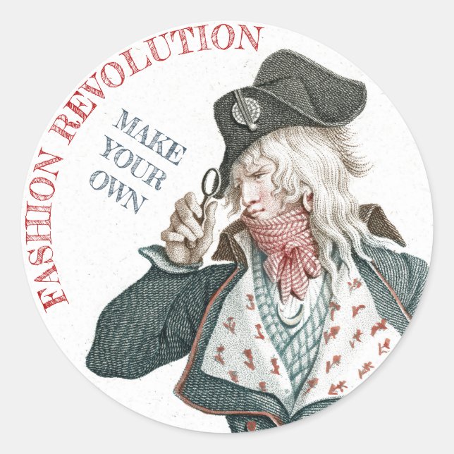 Sticker Rond Les Incroyables Révolution de la mode française (Devant)