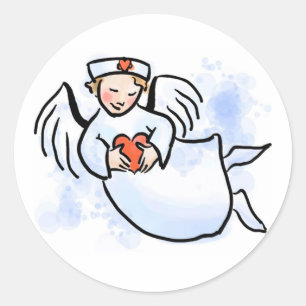 Sticker Rond Les infirmières sont des anges