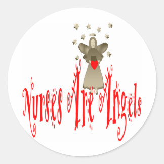 Sticker Rond Les infirmières sont des anges