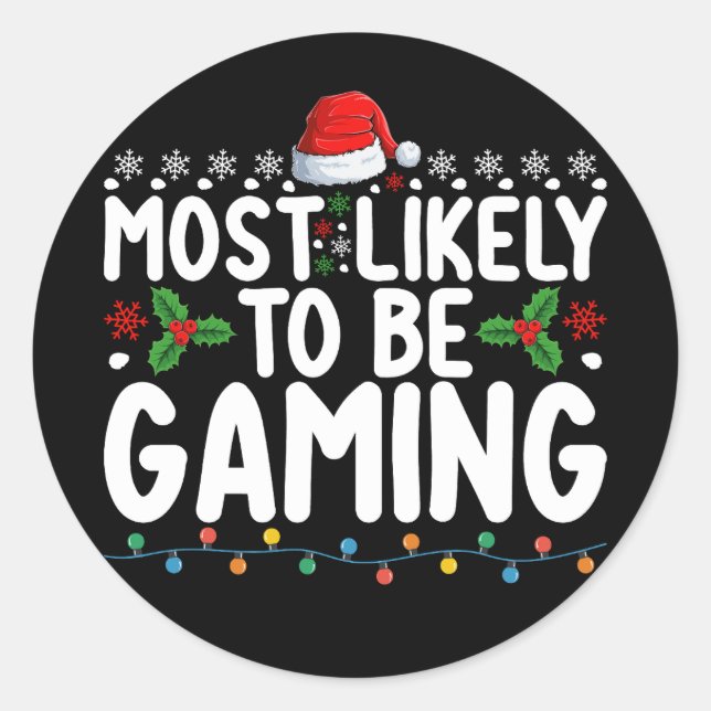 Sticker Rond Les Joueurs De Jeux Vidéo Les Plus Probables (Devant)