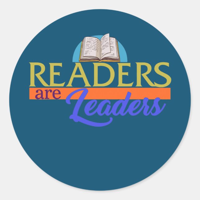 Sticker Rond Les Lecteurs Sont Les Leaders Lire Livre Nerd Worm (Devant)