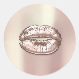 Sticker Rond Les lèvres de baiser rougissent maquilleur maigre
