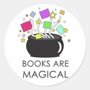 Sticker Rond Les Livres Sont Magiques