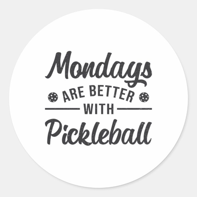 Sticker Rond Les lundis sont meilleurs avec Pickleball Player C (Devant)