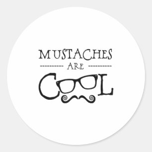 Sticker Rond Les lunettes de soleil moustaches