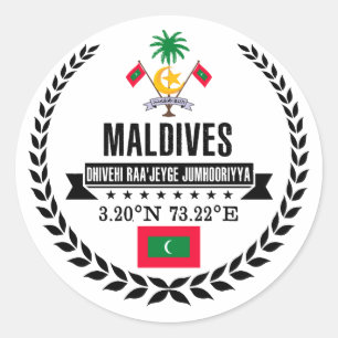Sticker Rond Les Maldives