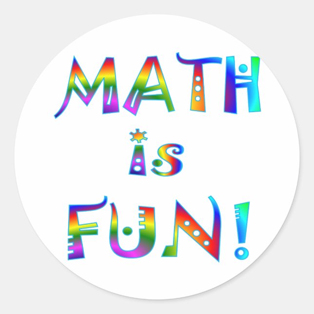 Sticker Rond Les maths sont amusantes (Devant)