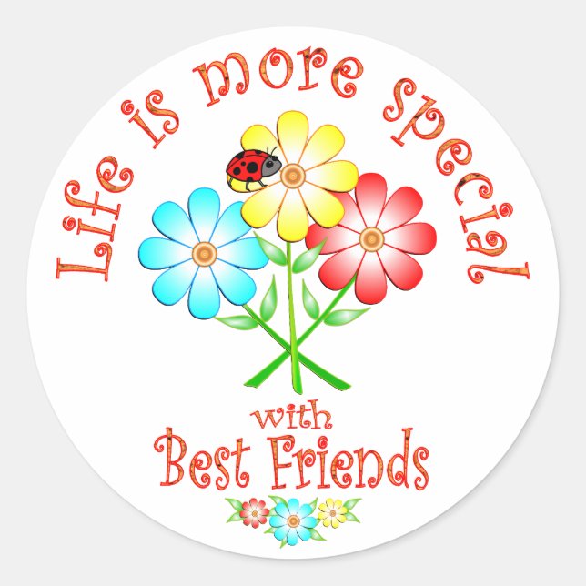 Sticker Rond Les meilleurs amis sont spéciaux (Devant)