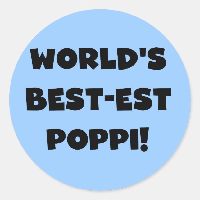 Sticker Rond Les meilleurs cadeaux Poppi Black Text du monde (Devant)