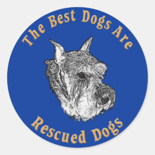 Sticker Rond Les Meilleurs Chiens Sont Secourus Standard Schnau