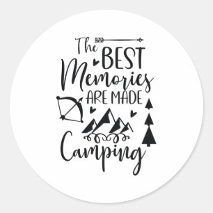 Sticker Rond Les meilleurs souvenirs sont le camping