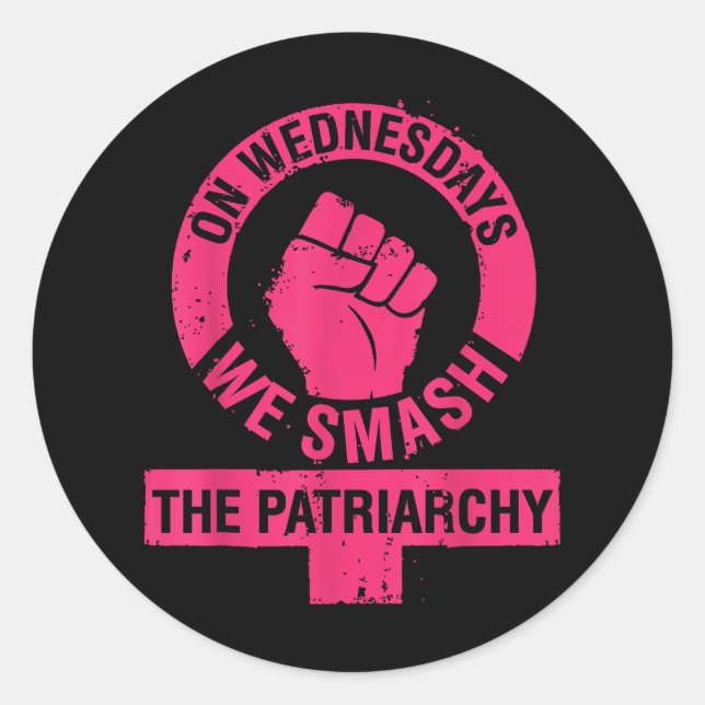 Sticker Rond Les mercredis, nous bafouons les droits des femmes (Devant)