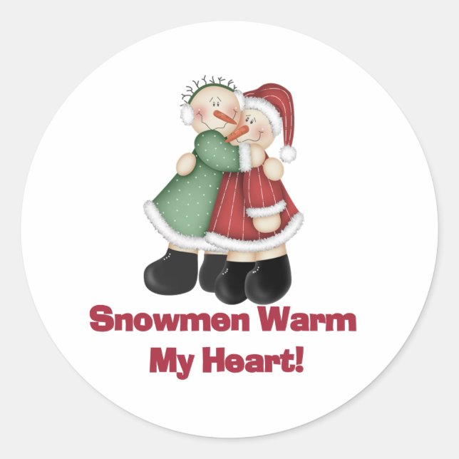 Sticker Rond Les neigeurs réchauffent mon coeur (Devant)